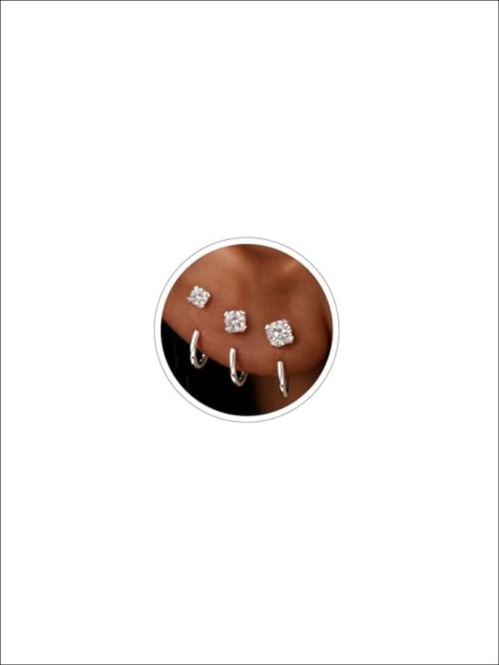 Backless Small Half Hoop Earrings 3 Pairs No Back Pokeless Earring Stacks for